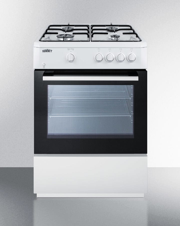 Summit 24 in. 2.5 cu. ft. Oven Slide-In Gas Range with 4 Sealed Burners - White