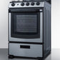 Summit White 20 in. 2.3 cu. ft. Oven Slide-In Electric Range with 4 Smoothtop Burners - White