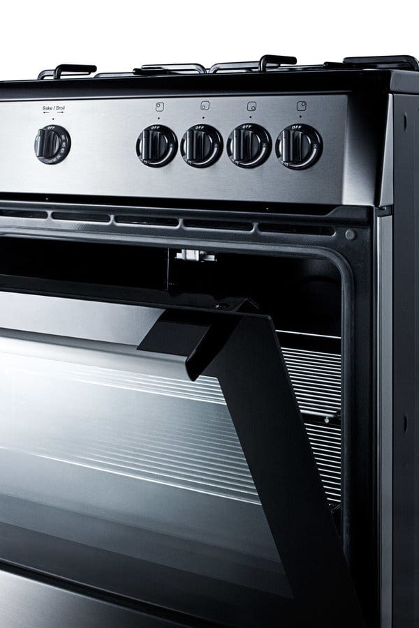 Summit 24 in. 2.5 cu. ft. Oven Freestanding Gas Range with 4 Sealed Burners - Stainless Steell