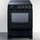 Summit 24 in. 2.9 cu. ft. Oven Freestanding Electric Range with 4 Smoothtop Burners - Black