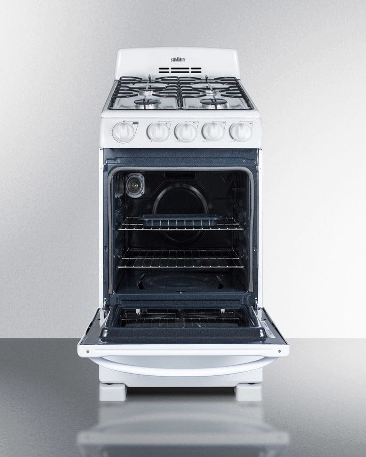 Summit 20 in. 2.3 cu. ft. Oven Freestanding Gas Range with 4 Sealed Burners - White