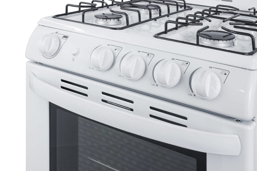 Summit 24 in. 2.9 cu. ft. Oven Freestanding Gas Range with 4 Sealed Burners - White