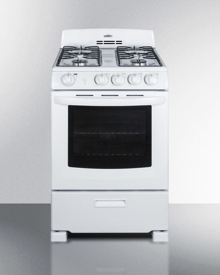 Summit 24 in. 2.9 cu. ft. Oven Freestanding Gas Range with 4 Sealed Burners - White