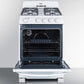 Summit 24 in. 2.9 cu. ft. Oven Freestanding Gas Range with 4 Sealed Burners - White