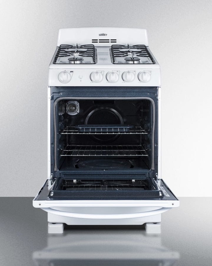 Summit 24 in. 2.9 cu. ft. Oven Freestanding Gas Range with 4 Sealed Burners - White