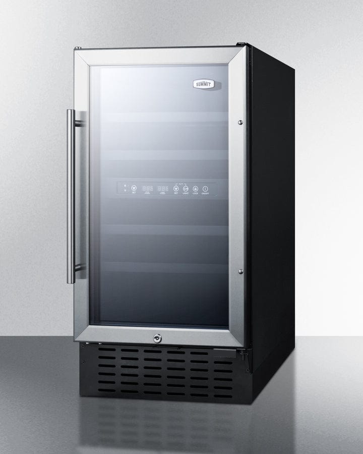 Summit 18 in. Undercounter Wine Cooler with Dual Zones & 28 Bottle Capacity - Stainless Steel