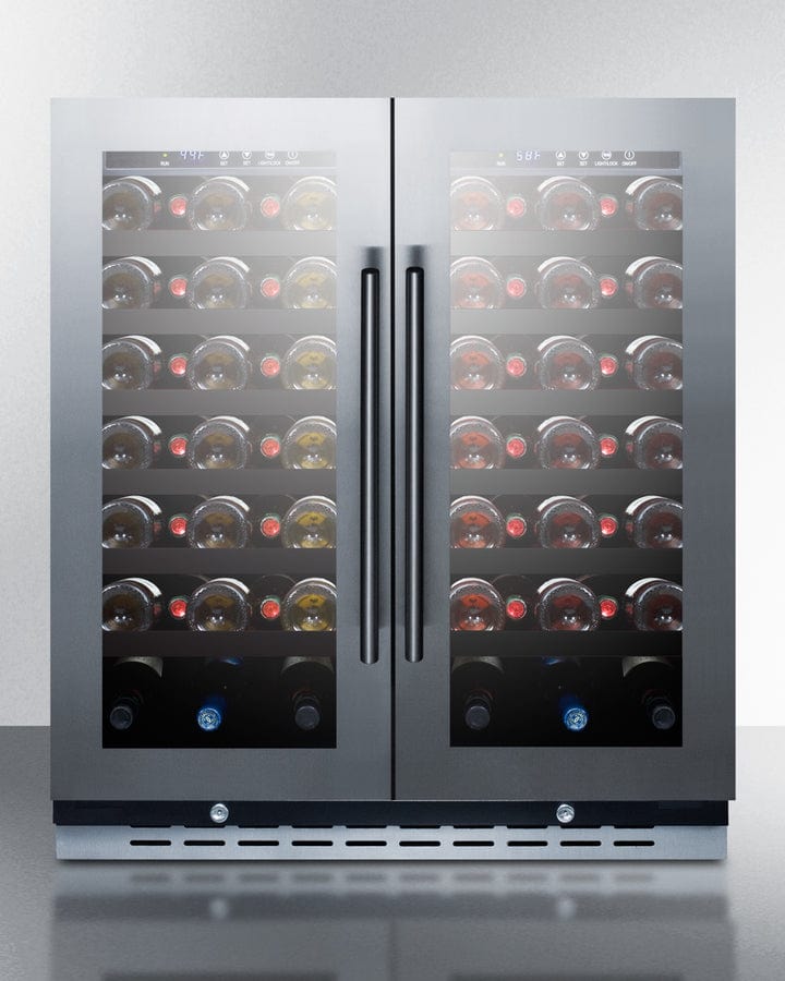 Summit 30 in. Undercounter Wine Cooler with Dual Zones & 66 Bottle Capacity - Stainless Steel