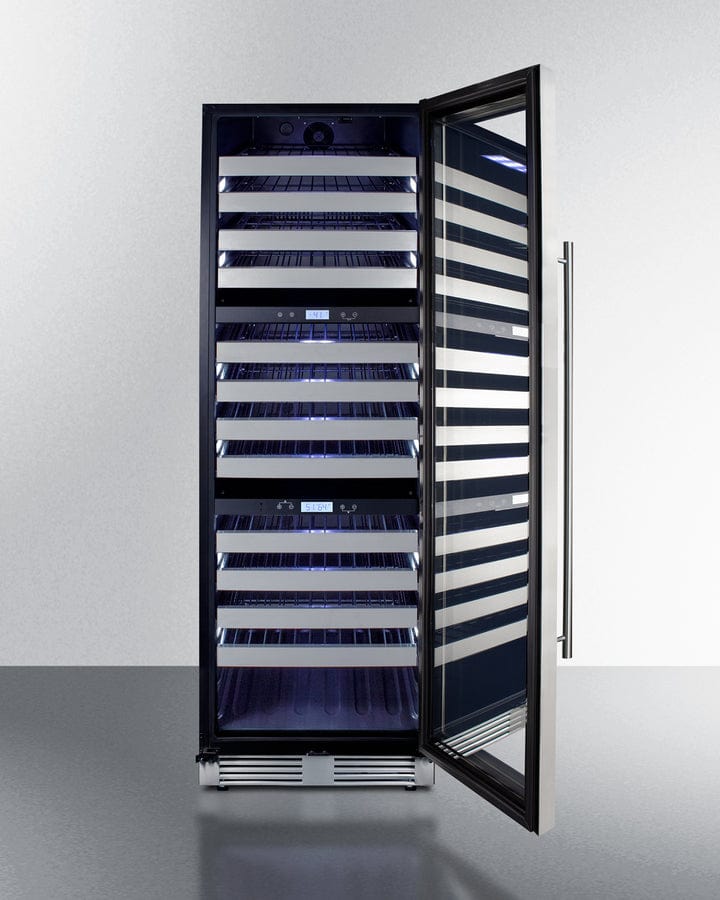 Summit 24 in. Built-In/Freestanding Wine Cooler with Multi-Zones & 149 Bottle Capacity - Stainless Steel