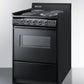 Summit 24 in. 2.9 cu. ft. Oven Freestanding Electric Range with 4 Coil Burners - Black