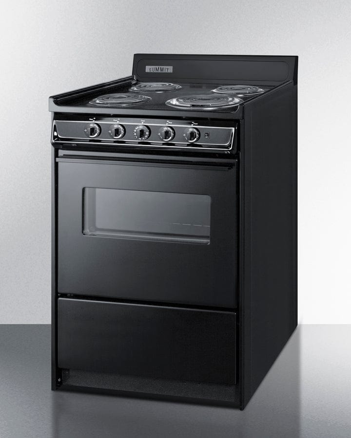 Summit 24 in. 2.9 cu. ft. Oven Freestanding Electric Range with 4 Coil Burners - Black