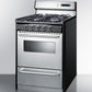 Summit 24 in. 2.9 cu. ft. Oven Freestanding Gas Range with 4 Sealed Burners - Stainless Steel