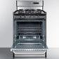 Summit 24 in. 2.9 cu. ft. Oven Freestanding Gas Range with 4 Sealed Burners - Stainless Steel