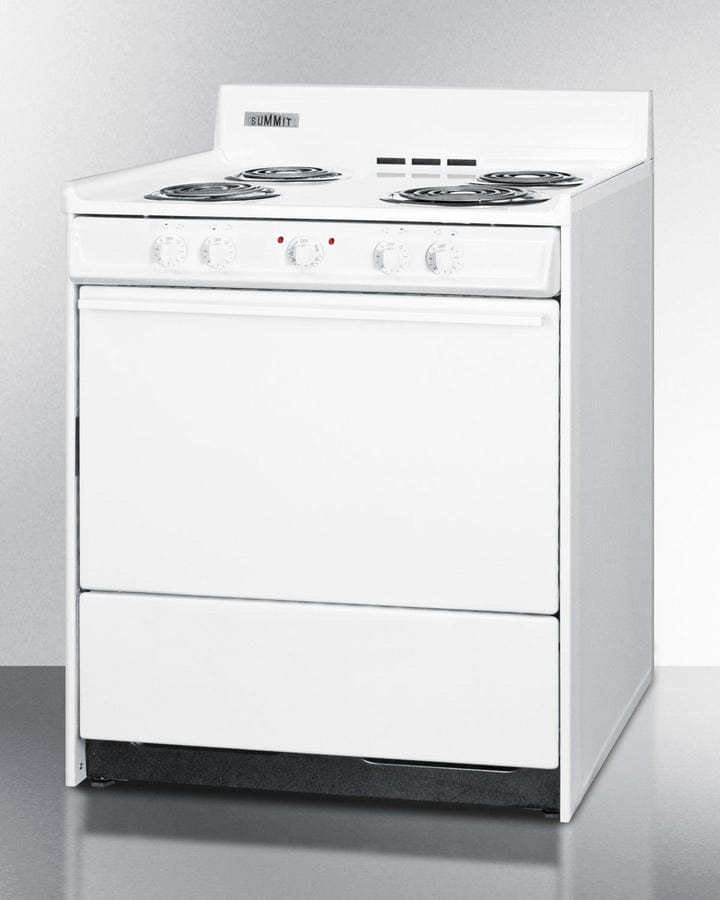 Summit 30 in. 3.7 cu. ft. Oven Freestanding Electric Range with 4 Coil Burners - White