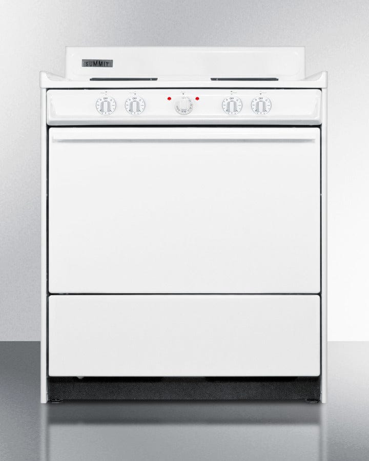 Summit 30 in. 3.7 cu. ft. Oven Freestanding Electric Range with 4 Coil Burners - White