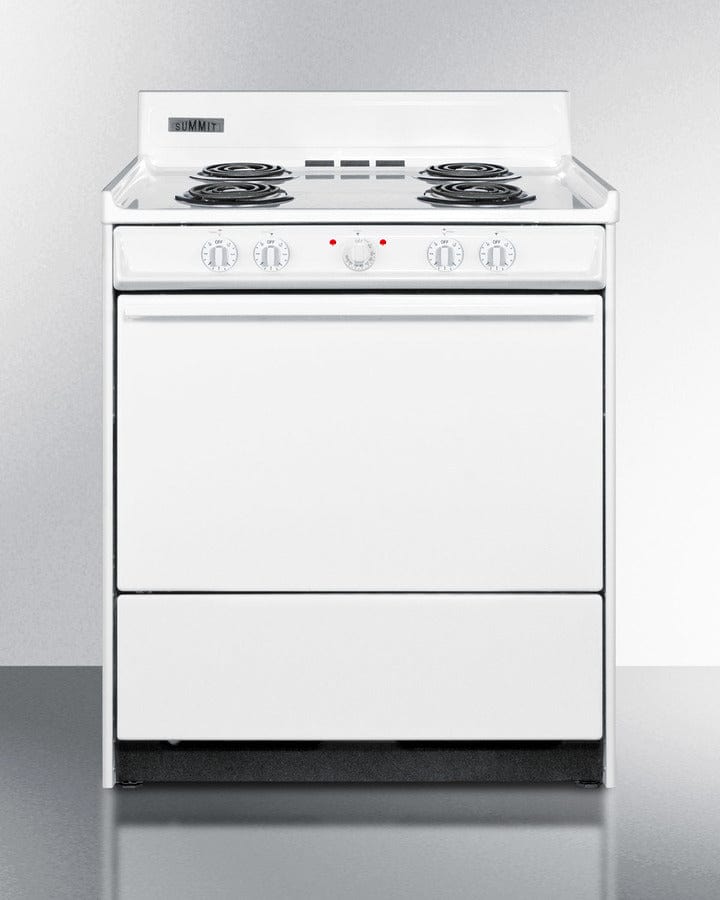 Summit 30 in. 3.7 cu. ft. Oven Freestanding Electric Range with 4 Coil Burners - White