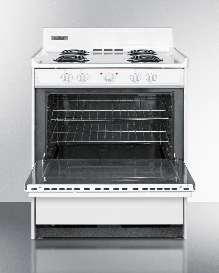 Summit 30 in. 3.7 cu. ft. Oven Freestanding Electric Range with 4 Coil Burners - White