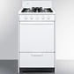 Summit 20 in. 2.5 cu. ft. Oven Freestanding Gas Range with 4 Open Burners - White