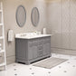 Water Creation 60 Inch Cashmere Grey Double Sink Bathroom Vanity With Faucet From The Derby Collection