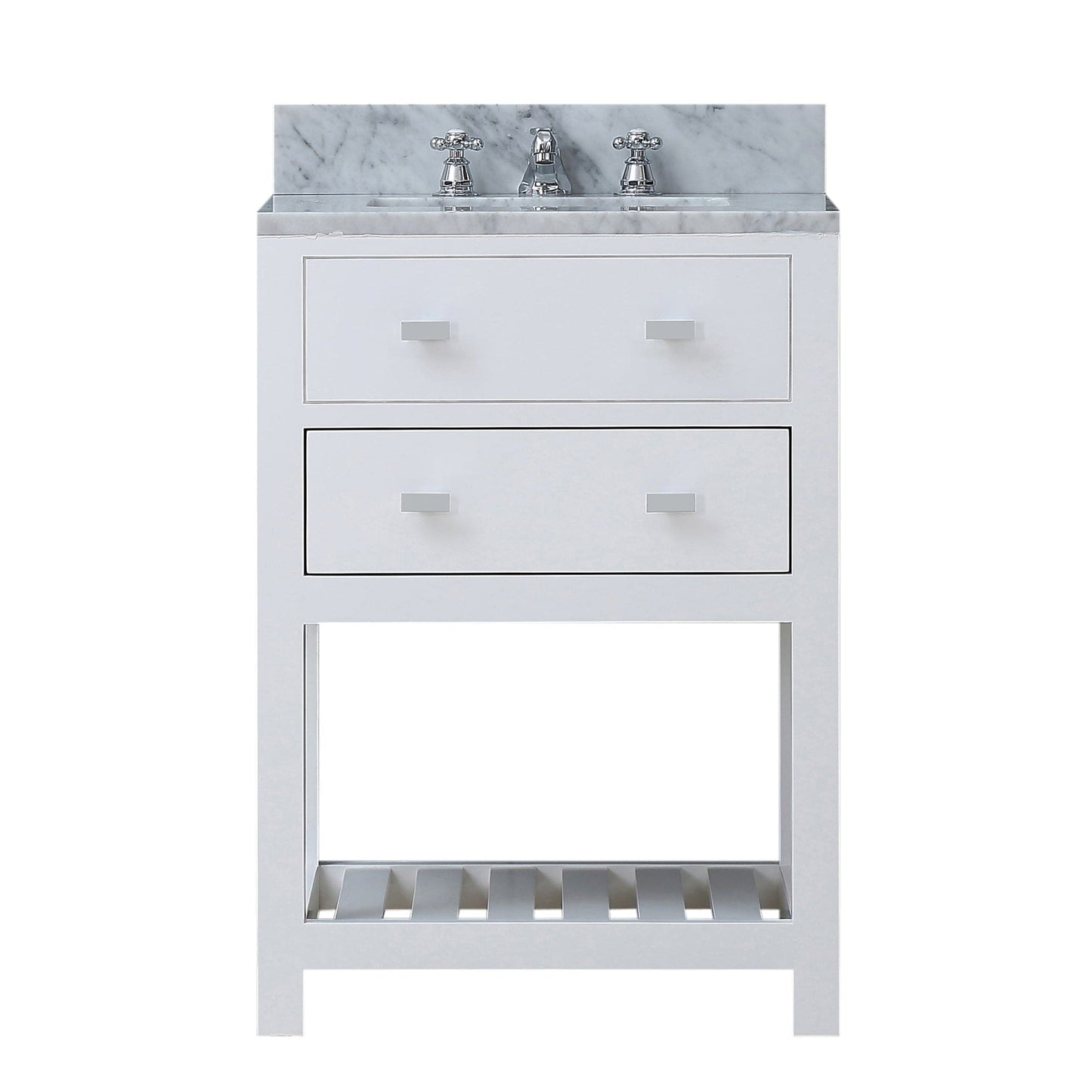 Water Creation 24 Inch Pure White Single Sink Bathroom Vanity With Faucet From The Madalyn Collection