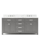 Water Creation 72 Inch Cashmere Grey Double Sink Bathroom Vanity With Faucet From The Madison Collection