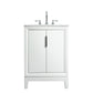 Water Creation Elizabeth 24" Single Sink Carrara White Marble Vanity In Pure White  With Lavatory Faucet(s)