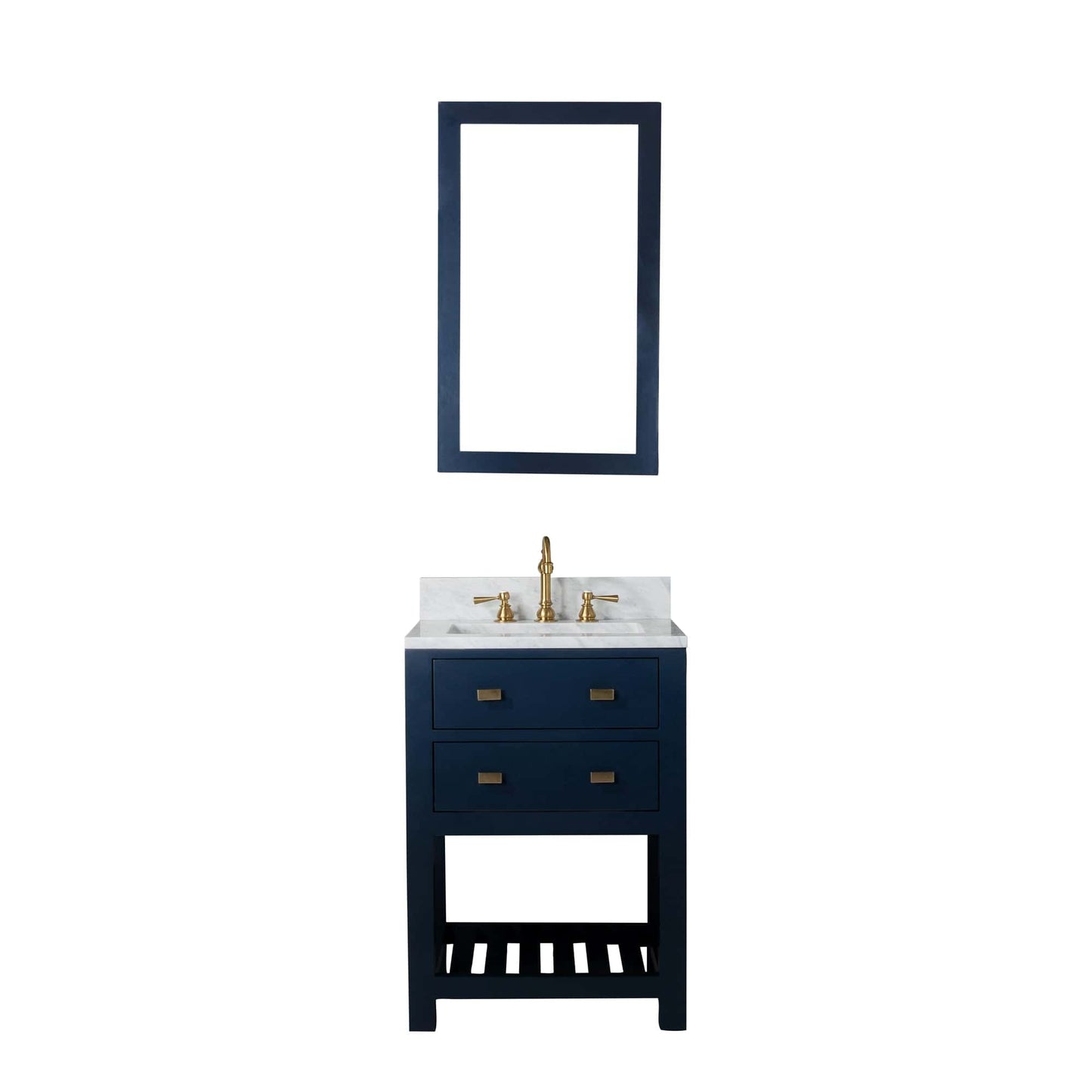 Water Creation 24 Inch Monarch Blue Single Sink Bathroom Vanity With Mirror From The Madalyn Collection