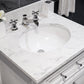 Water Creation 30 Inch Pure White Single Sink Bathroom Vanity With Matching Framed Mirror From The Derby Collection