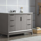 Water Creation Elizabeth 48" Single Sink Carrara White Marble Vanity In Cashmere Grey