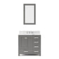 Water Creation 36 Inch Wide Cashmere Grey Single Sink Bathroom Vanity With Matching Mirror From The Madison Collection