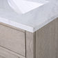 Water Creation Chestnut 30 In. Single Sink Carrara White Marble Countertop Vanity In Grey Oak