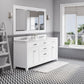 Water Creation 72 Inch Pure White Double Sink Bathroom Vanity With Matching Large Framed Mirror From The Madison Collection