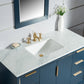 Water Creation Elizabeth 48" Carrara White Marble Vanity In Monarch Blue With Matching Mirror(s) and Faucet(s)