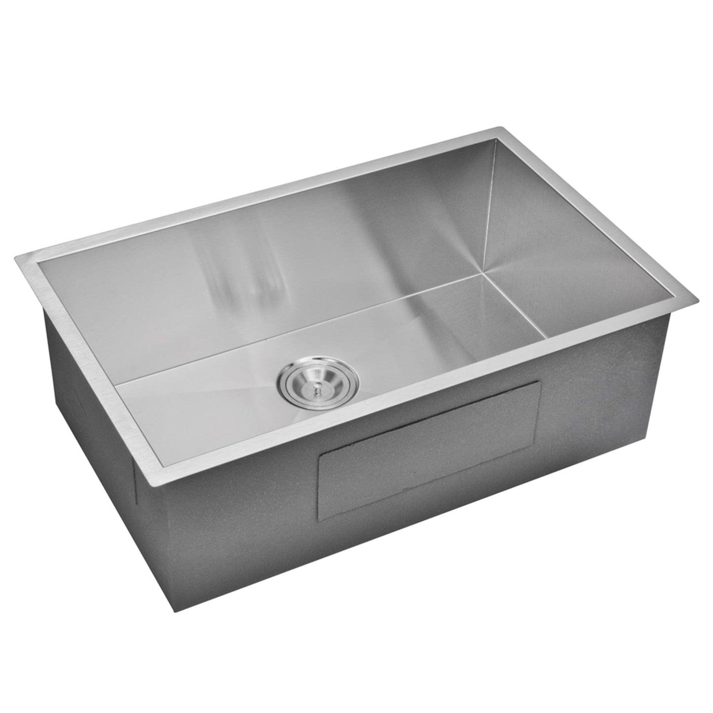 Water Creation 30 Inch X 19 Inch Zero Radius Single Bowl Stainless Steel Hand Made Undermount Kitchen Sink