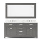 Water Creation 72 Inch Cashmere Grey Double Sink Bathroom Vanity With Matching Framed Mirror And Faucet From The Madison Collection