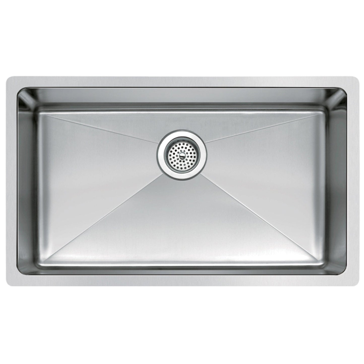 Water Creation 30 Inch X 18 Inch Single Bowl Stainless Steel Hand Made Undermount Kitchen Sink With Coved Corners