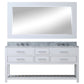 Water Creation 72 Inch Pure White Double Sink Bathroom Vanity With Matching Large Framed Mirror From The Madalyn Collection