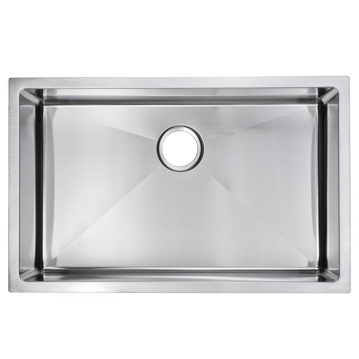 Water Creation 30 Inch X 19 Inch 15mm Corner Radius Single Bowl Stainless Steel Hand Made Undermount Kitchen Sink With Drain and Strainer
