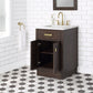 Water Creation Chestnut 24 In. Single Sink Carrara White Marble Countertop Vanity In Brown Oak