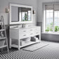 Water Creation 72 Inch Pure White Double Sink Bathroom Vanity With Matching Large Framed Mirror From The Madalyn Collection