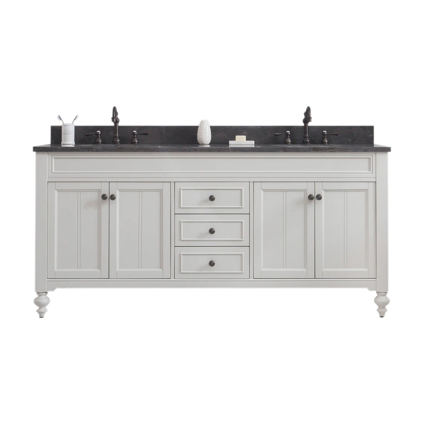 Water Creation Potenza 72" Bathroom Vanity in Earl Grey with Blue Limestone Top with Faucet