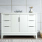 Water Creation Elizabeth 48" Carrara White Marble Vanity In Pure White With Mirror(s) and Faucet(s)