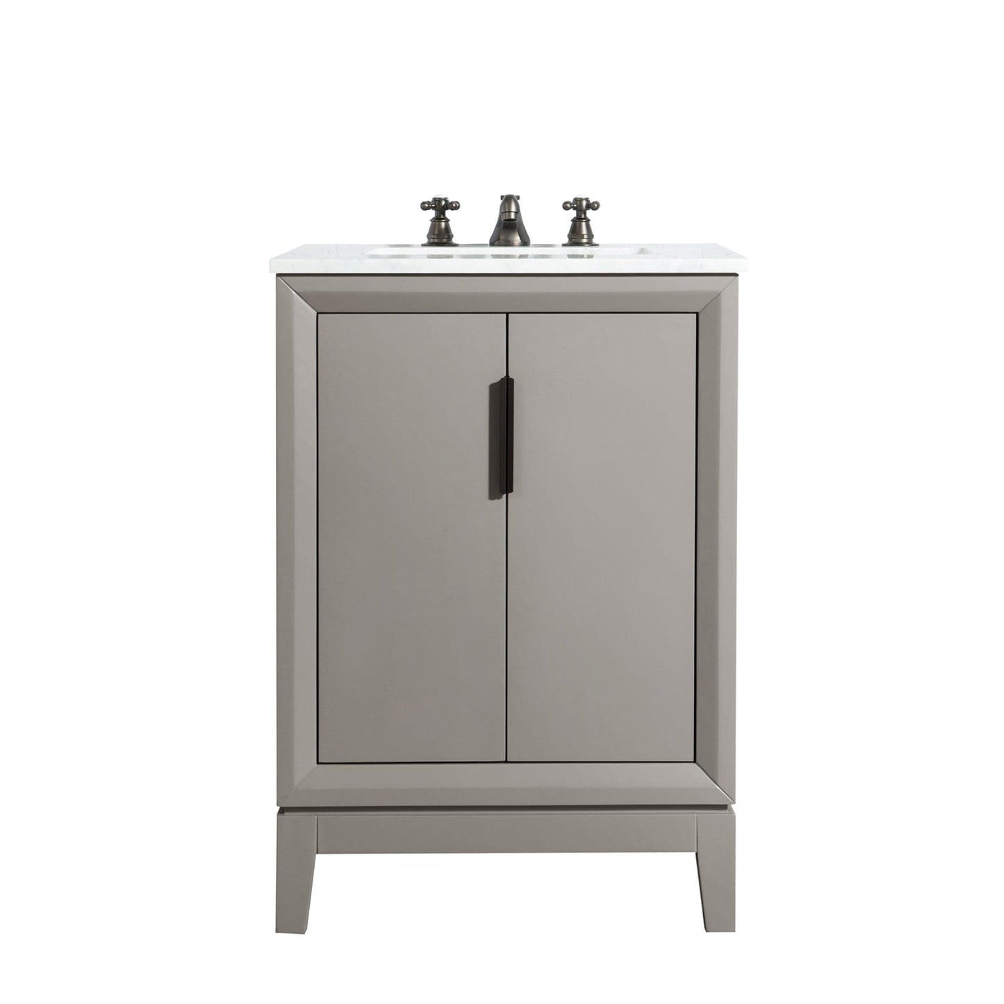 Water Creation Elizabeth 24" Single Sink Carrara White Marble Vanity In Cashmere Grey  With Lavatory Faucet(s)