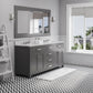 Water Creation 72 Inch Cashmere Grey Double Sink Bathroom Vanity With Matching Framed Mirror And Faucet From The Madison Collection