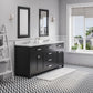 Water Creation 72 Inch Espresso Double Sink Bathroom Vanity With 2 Matching Framed Mirrors From The Madison Collection