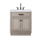 Water Creation Chestnut 30 In. Single Sink Carrara White Marble Countertop Vanity In Grey Oak