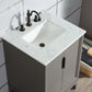 Water Creation Elizabeth 24" Single Sink Carrara White Marble Vanity In Cashmere Grey  With Lavatory Faucet(s)