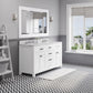 Water Creation 60 Inch Pure White Double Sink Bathroom Vanity With Matching Framed Mirror From The Madison Collection