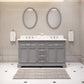 Water Creation 60 Inch Cashmere Grey Double Sink Bathroom Vanity With Faucet From The Derby Collection