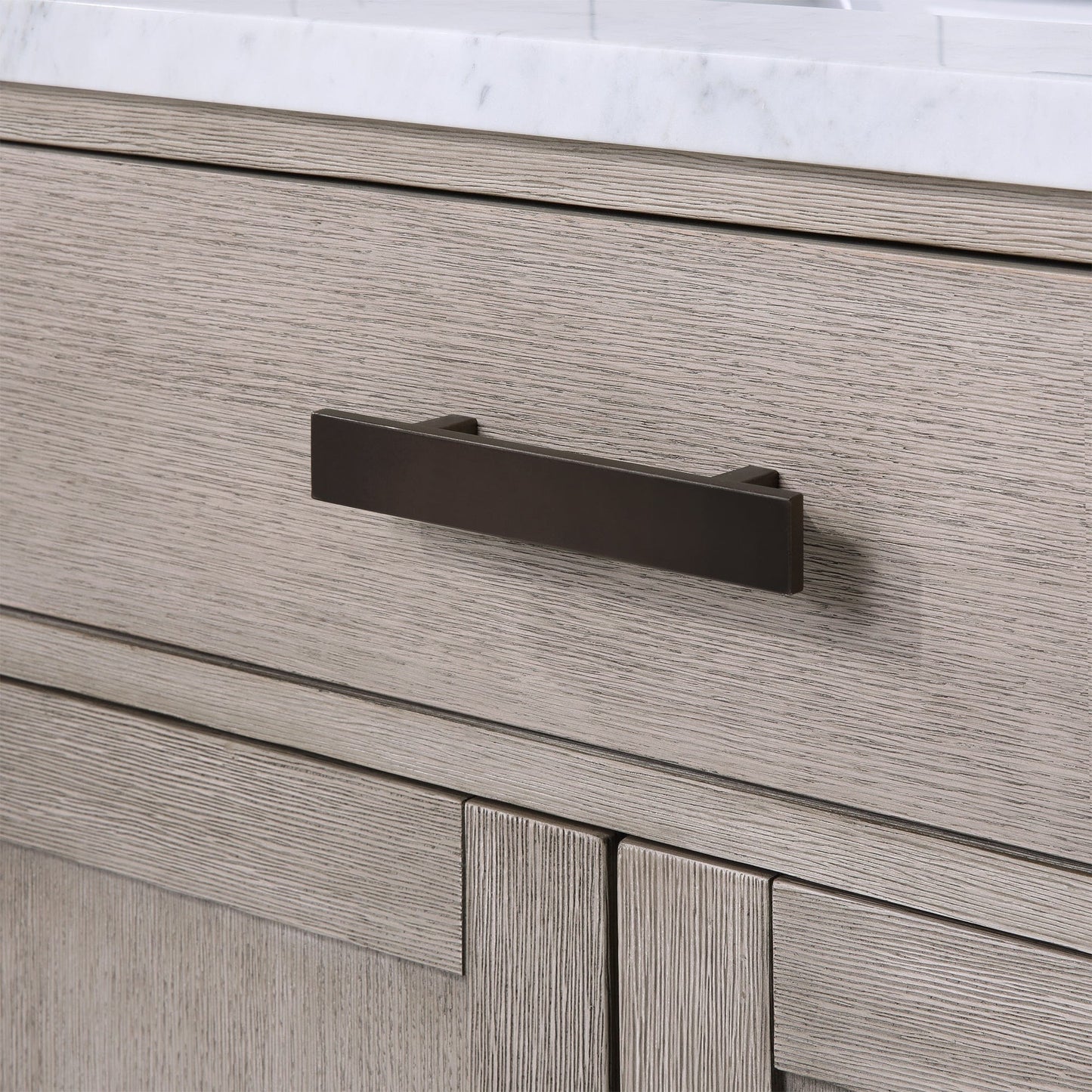 Water Creation Chestnut 30 In. Single Sink Carrara White Marble Countertop Vanity In Grey Oak