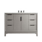 Water Creation Elizabeth 48" Single Sink Carrara White Marble Vanity In Cashmere Grey